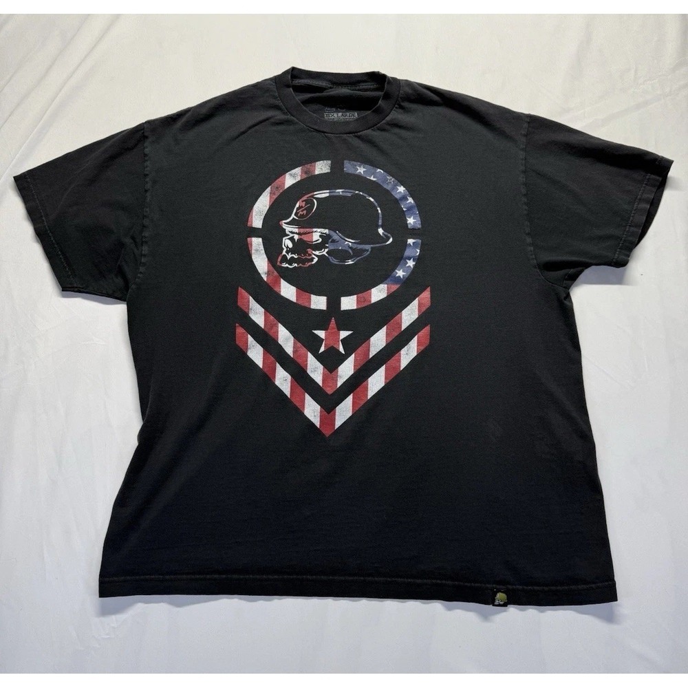 Tactical Pro USA skull flag tee XL black patriotic graphic t-shirt flag graphic